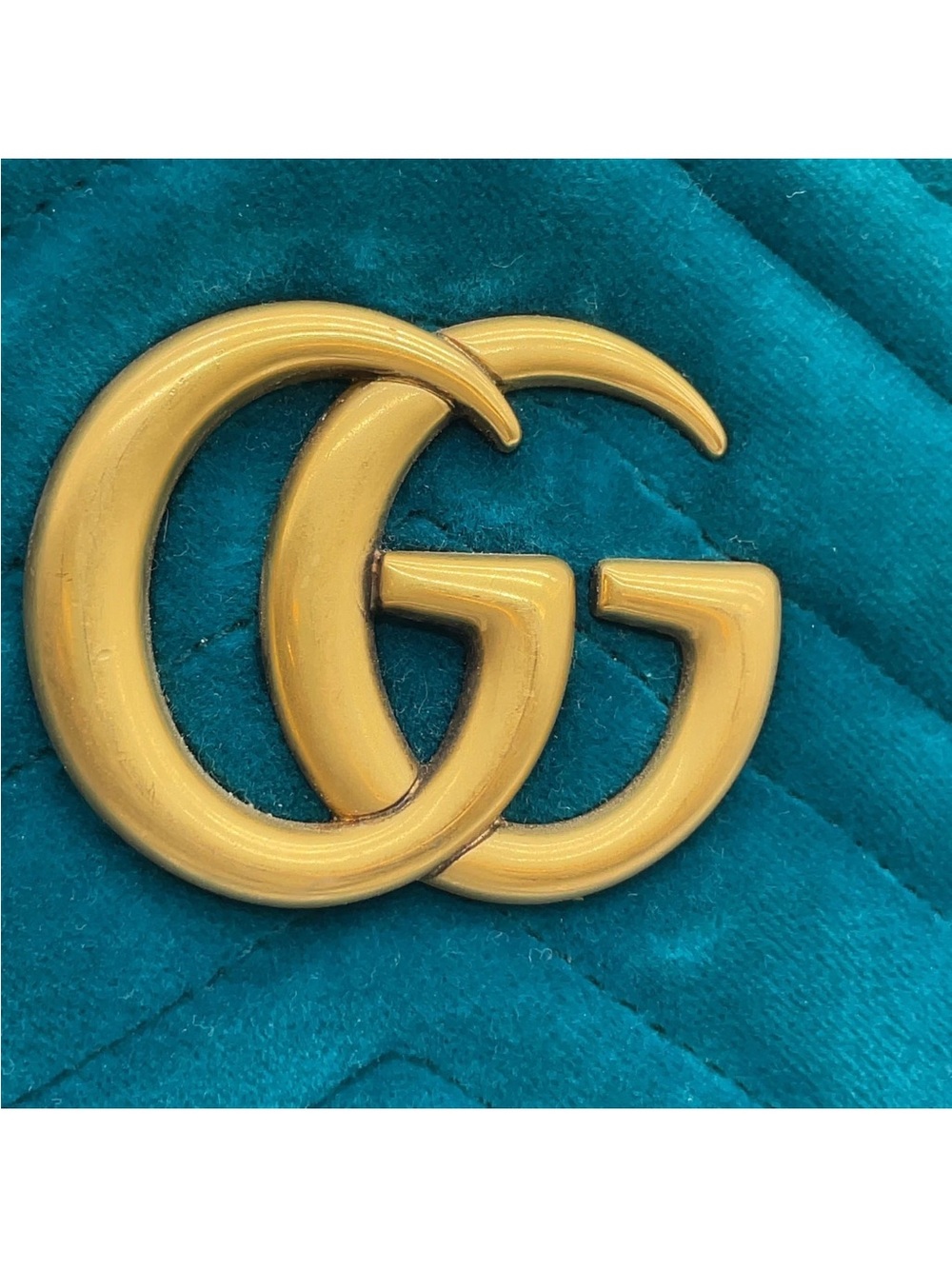 Gucci Teal Quilted Velvet GG Marmont Crossbody Bag - Picture 4 of 16
